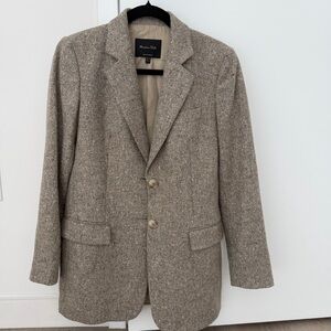 Massimo Dutti Wool and silk blazer with metallic thread
